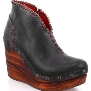 Bed Stu Women's Marina Tan Teak Rustic Wedge Ankle Boots Booties New 9